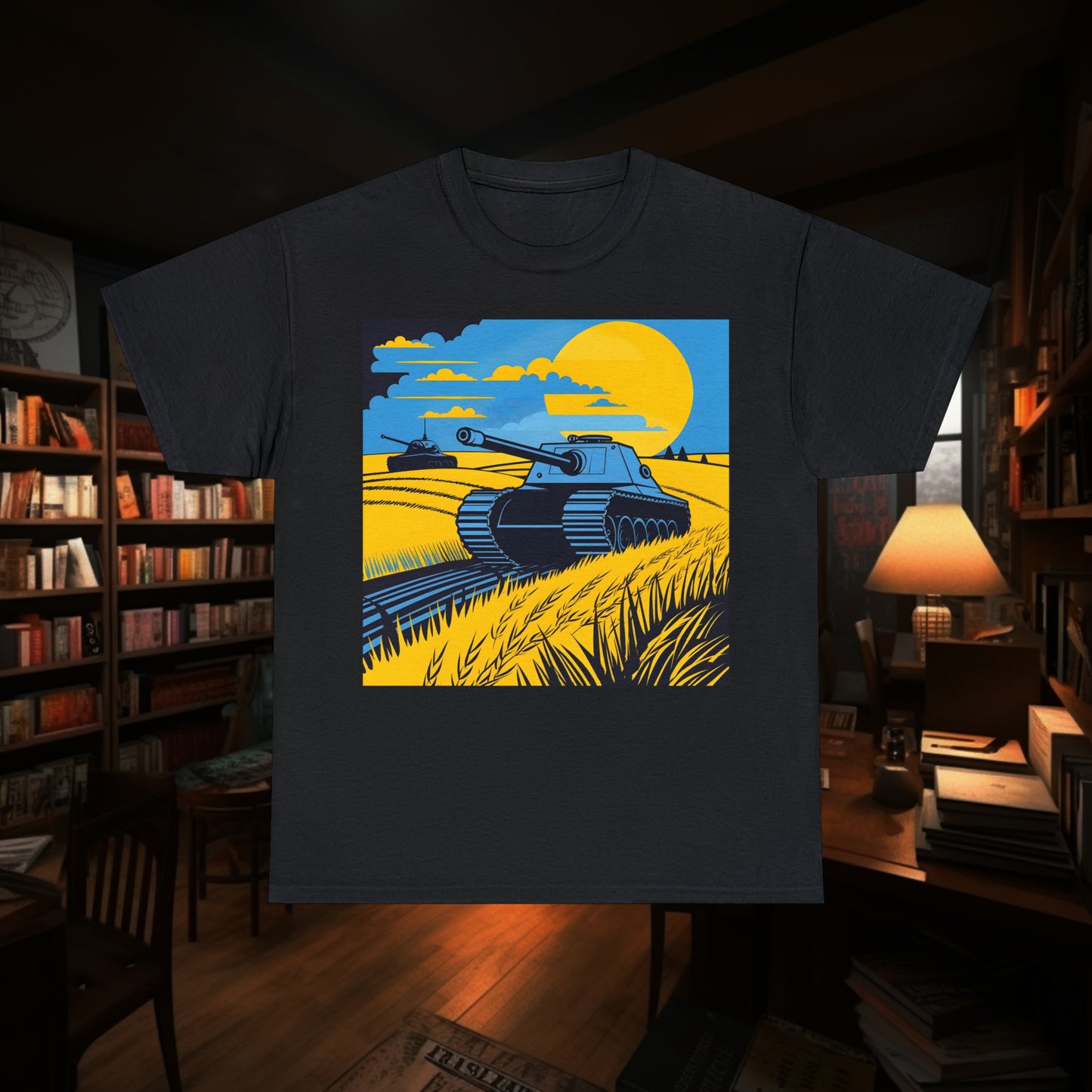 Ukrainian Tank - Old Poster Style - Unisex Heavy Cotton Tee
