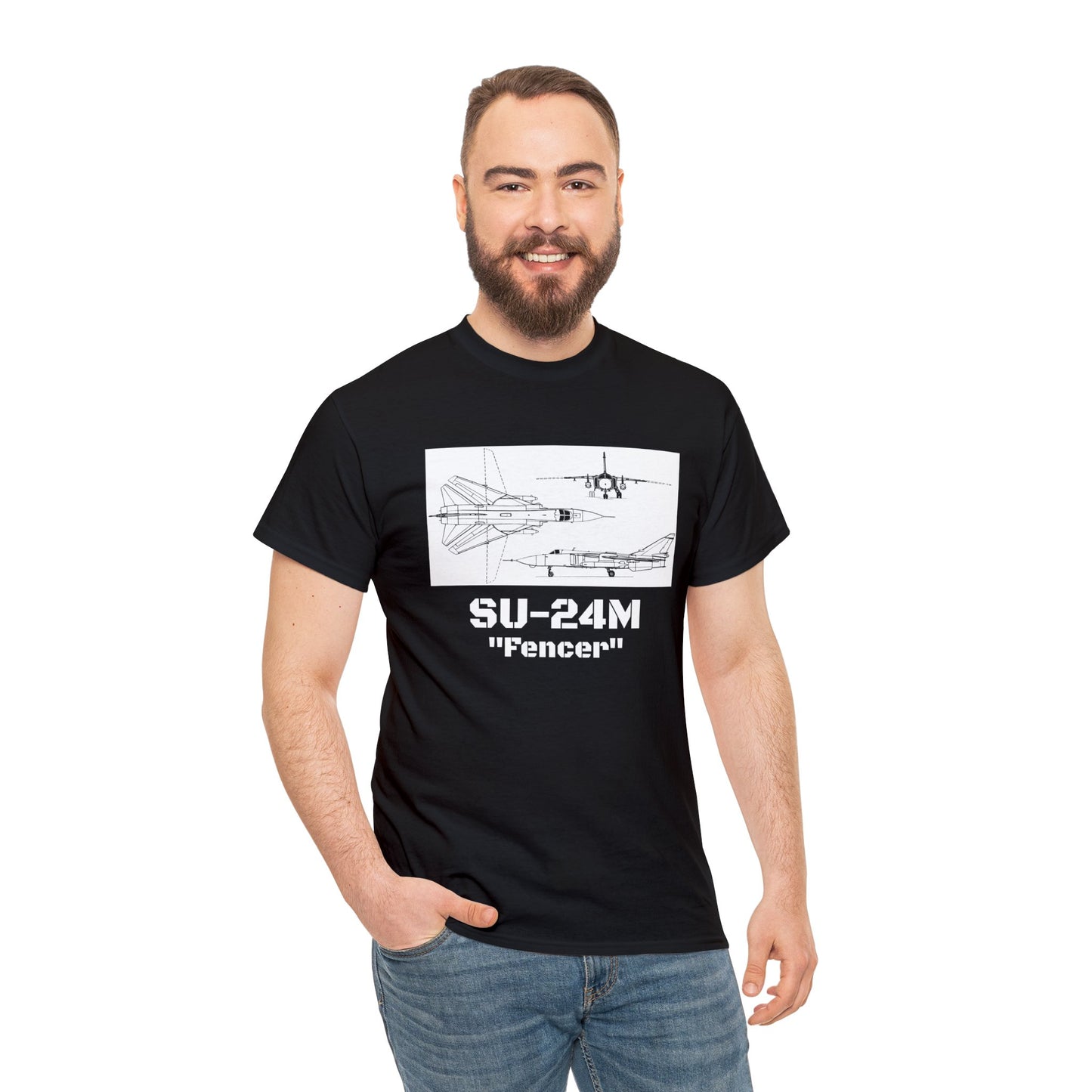 SU-24M - "Fencer" Schematic - Unisex Heavy Cotton Tee