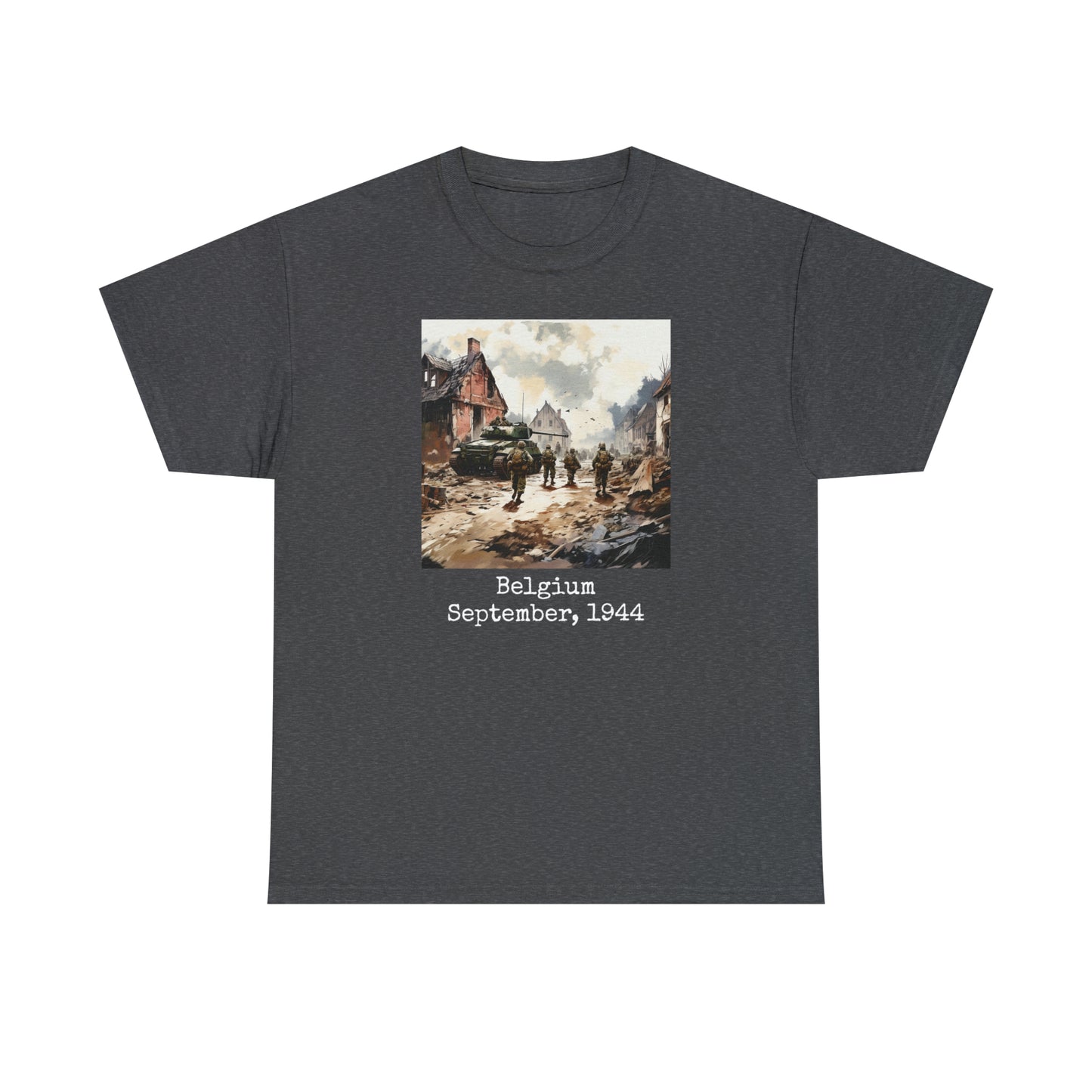 Belgium - September, 1944 - 76mm - Unisex Heavy Cotton Tee
