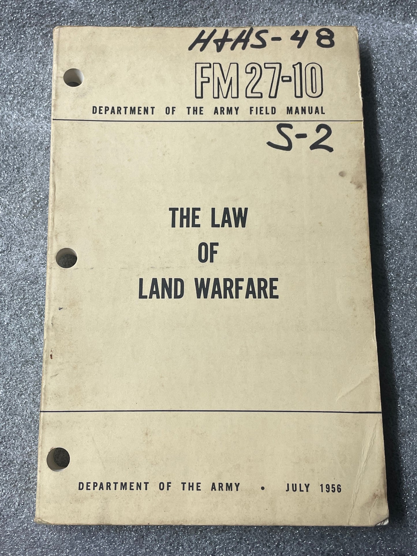 US Army - FM 27-10 (1956) “The Laws of Land Warfare” —FREE SHIPPING