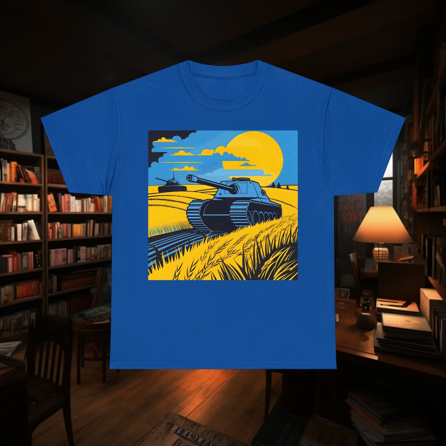 Ukrainian Tank - Old Poster Style - Unisex Heavy Cotton Tee