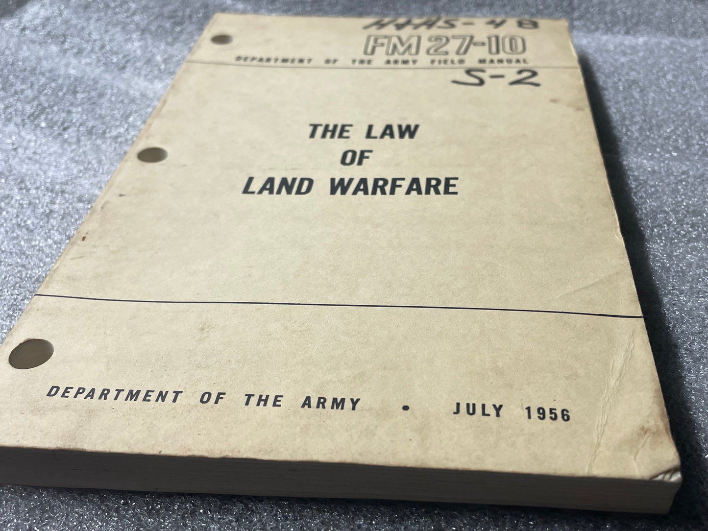 US Army - FM 27-10 (1956) “The Laws of Land Warfare” —FREE SHIPPING