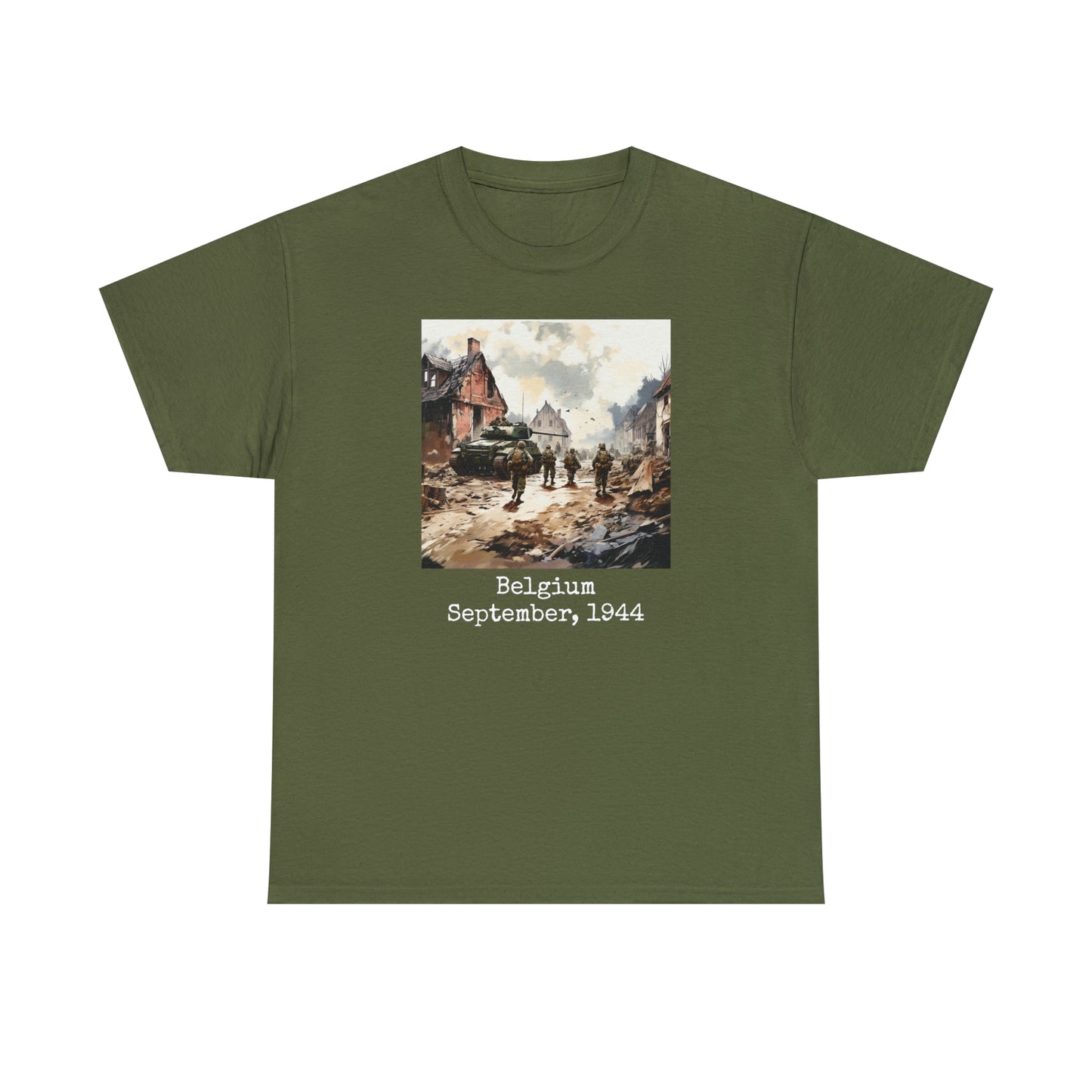 Belgium - September, 1944 - 76mm - Unisex Heavy Cotton Tee
