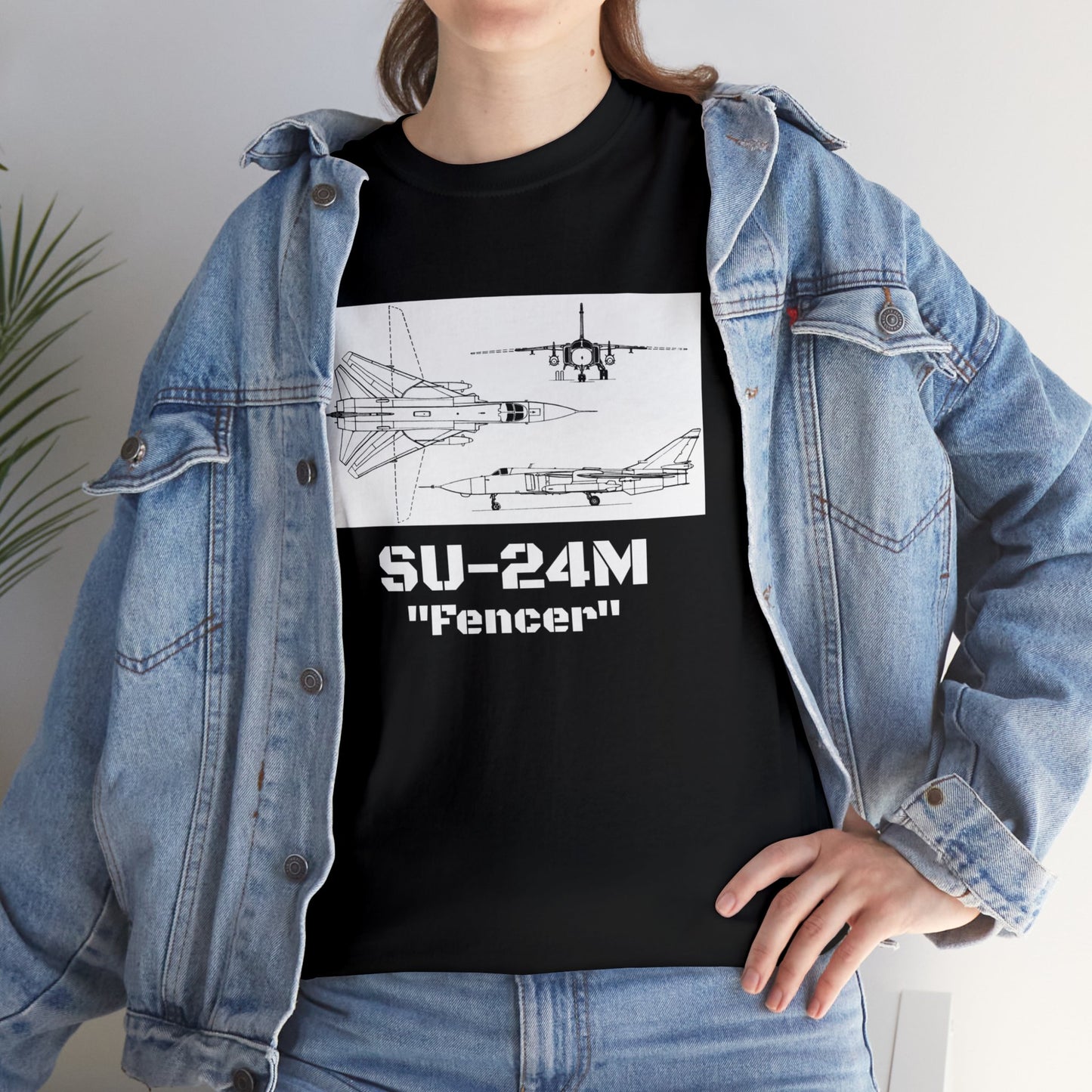 SU-24M - "Fencer" Schematic - Unisex Heavy Cotton Tee