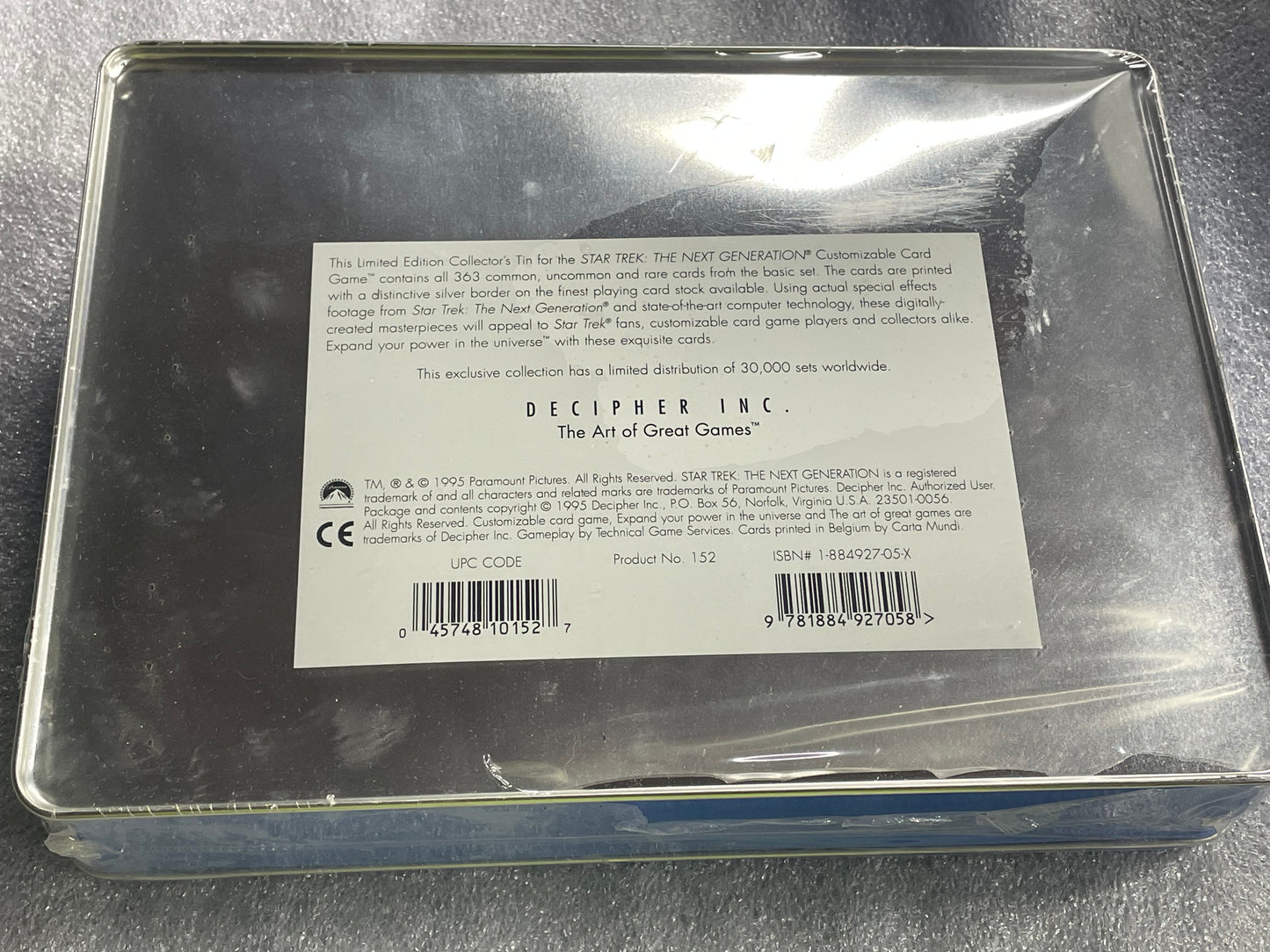 Star Trek CCG - 1E Collector’s Tin - Silver Border - SEALED - FREE SHIPPING