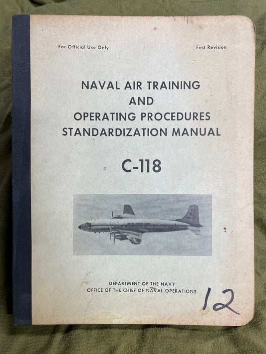 C-118 Naval Air Training book - NATOPS 1963 - Rare