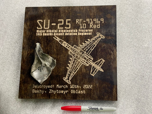 SU-25 (RF-91969) 10 R (Red) LARGE Trophy Plaque #105 - 2022