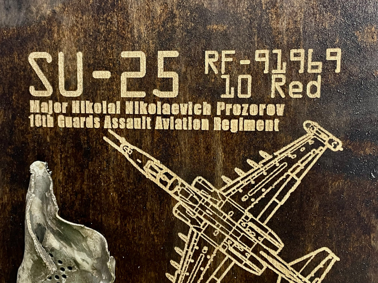 SU-25 (RF-91969) 10 R (Red) LARGE Trophy Plaque #105 - 2022 — FREE SHIPPING