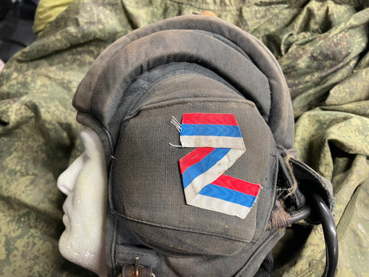 Russian Tankers Helmet w/Ribbon, Markings and Comms