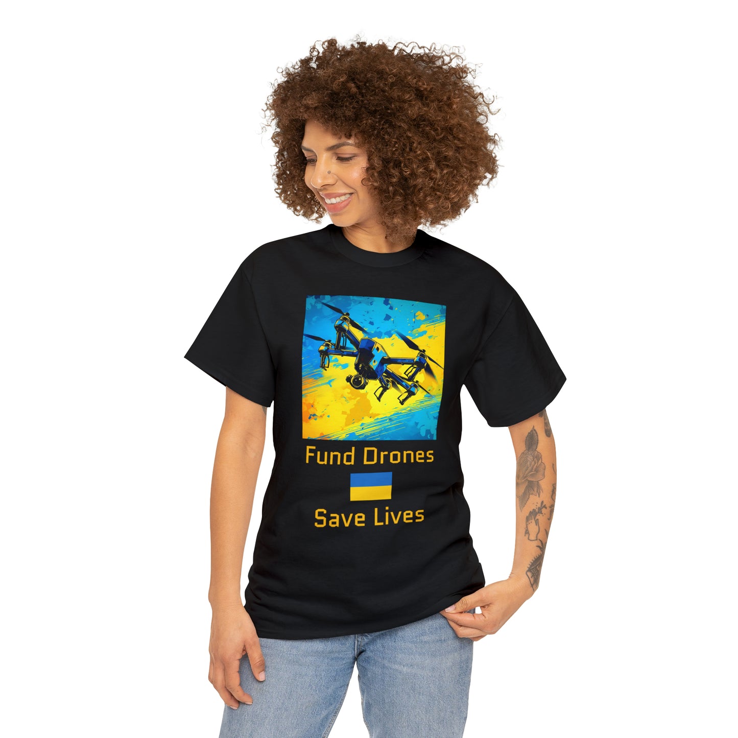 Fund Drones - Save Lives - Unisex Heavy Cotton Tee