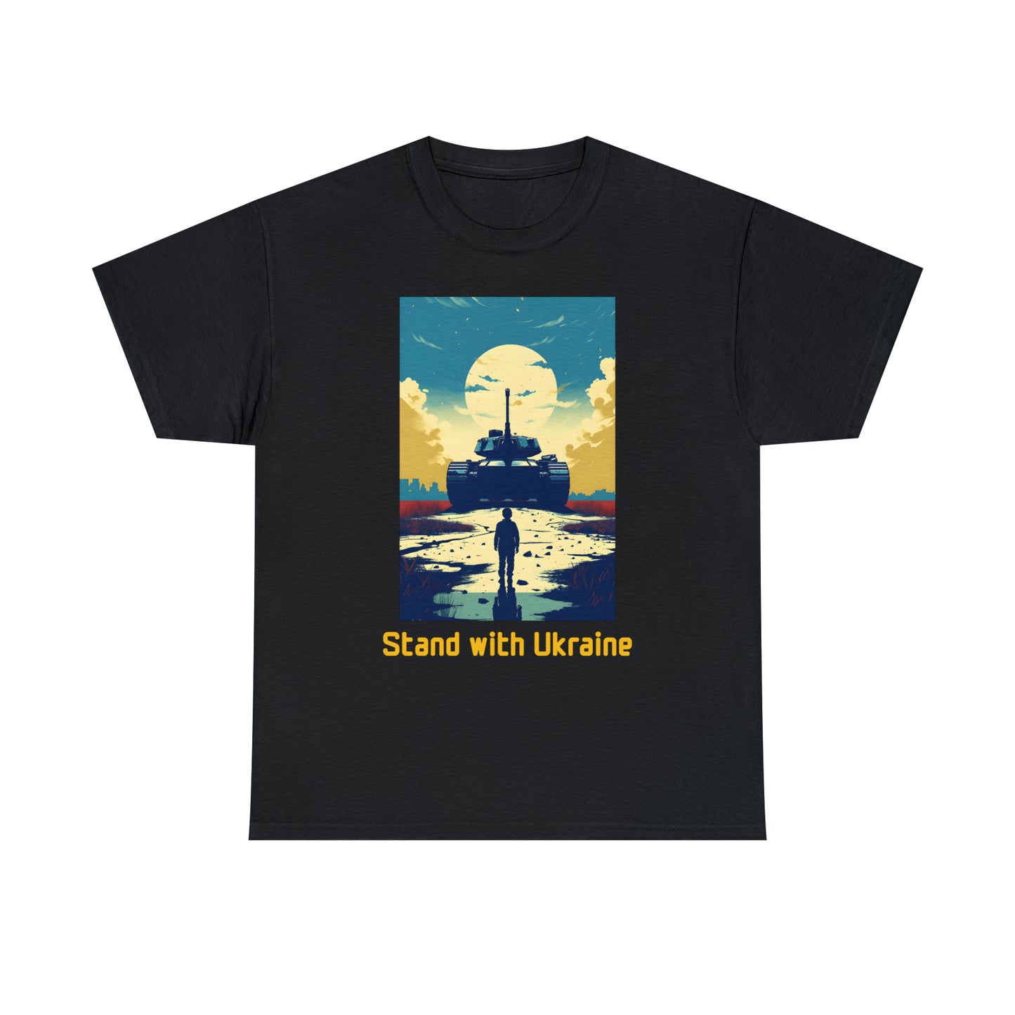 Stand with Ukraine - RU Tank - Unisex Heavy Cotton Tee