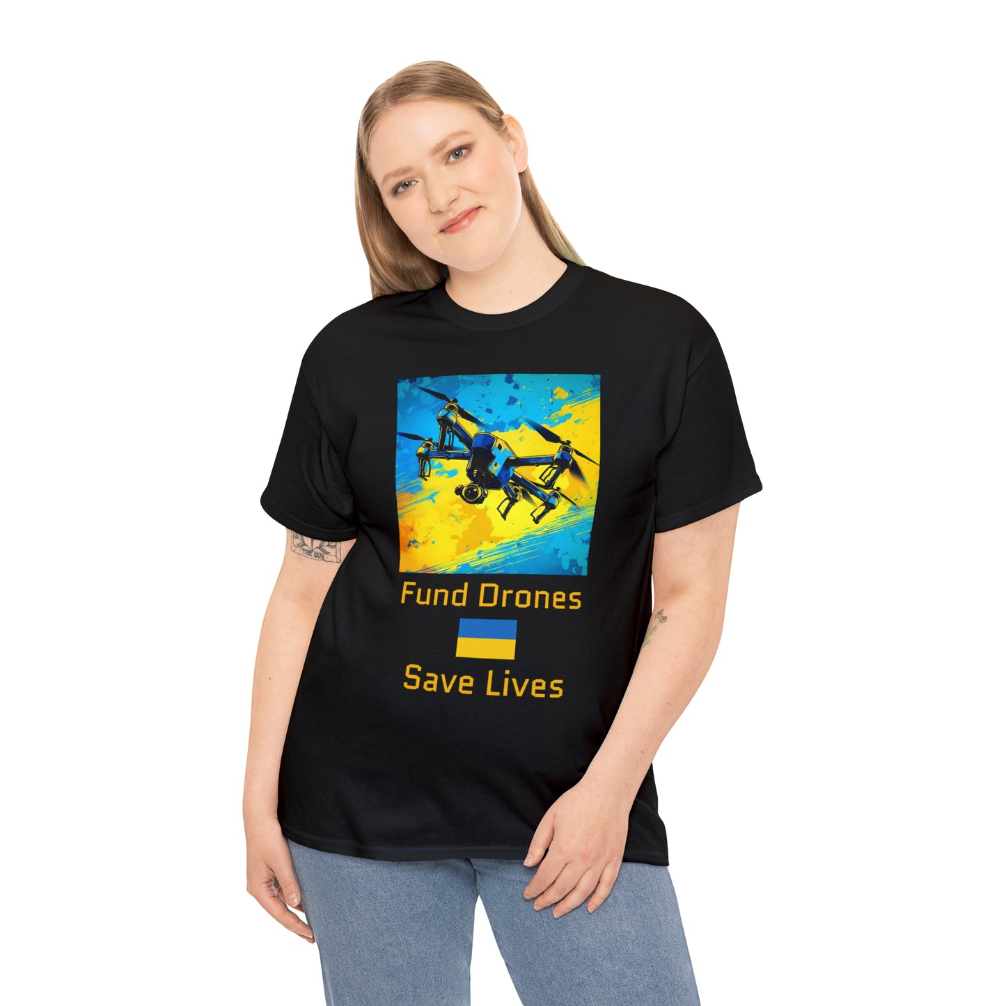 Fund Drones - Save Lives - Unisex Heavy Cotton Tee