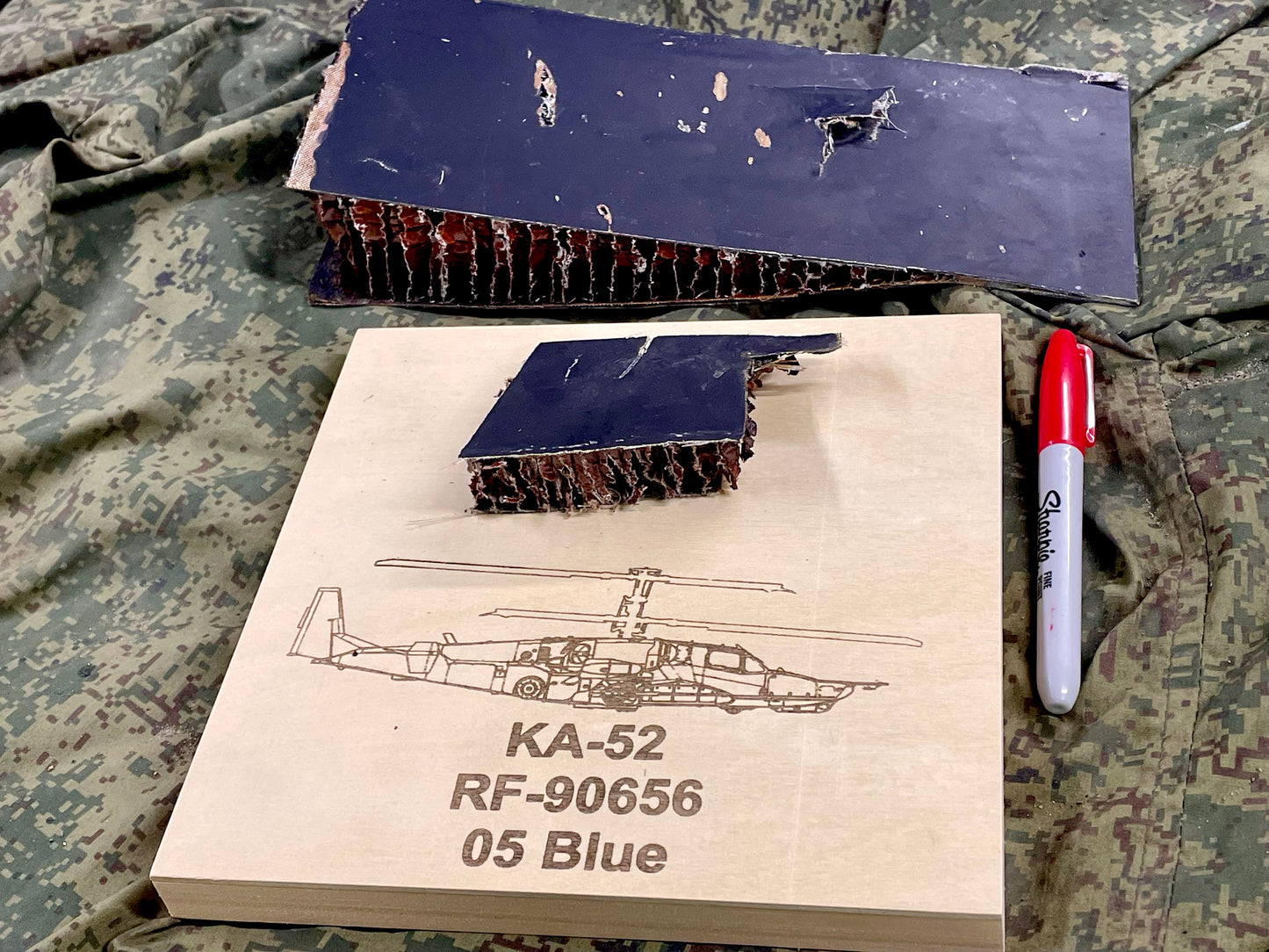 KA-52 ( RF-90656 / 05 Blue) Rotor Blade Plaque 1 - FREE SHIPPING