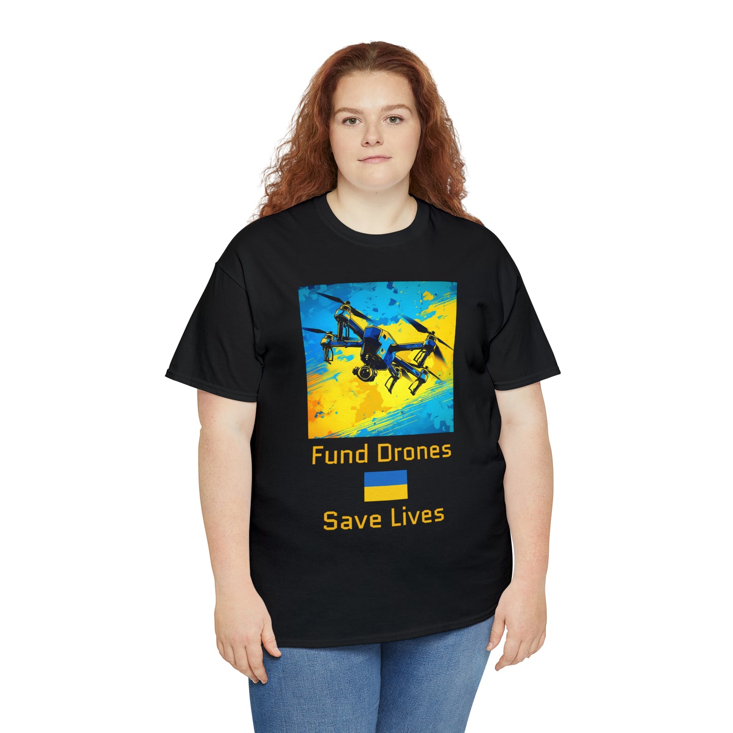Fund Drones - Save Lives - Unisex Heavy Cotton Tee