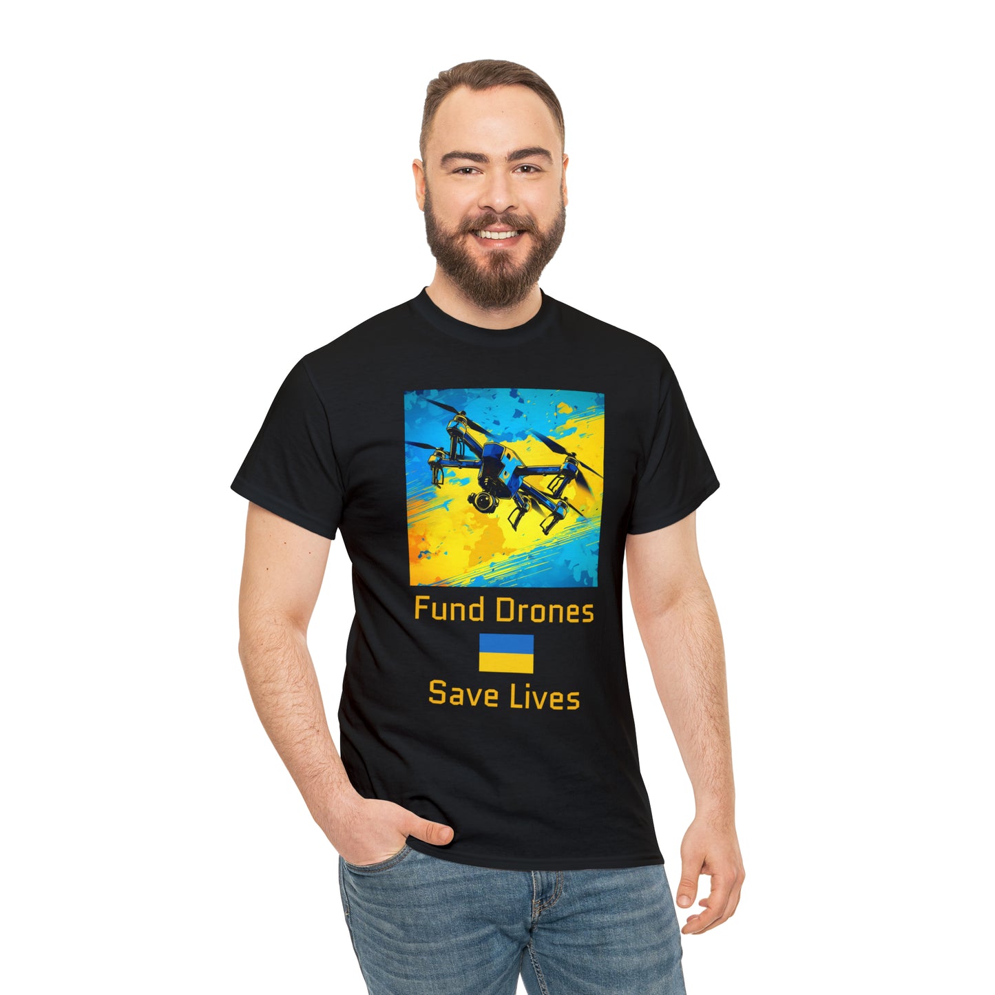 Fund Drones - Save Lives - Unisex Heavy Cotton Tee