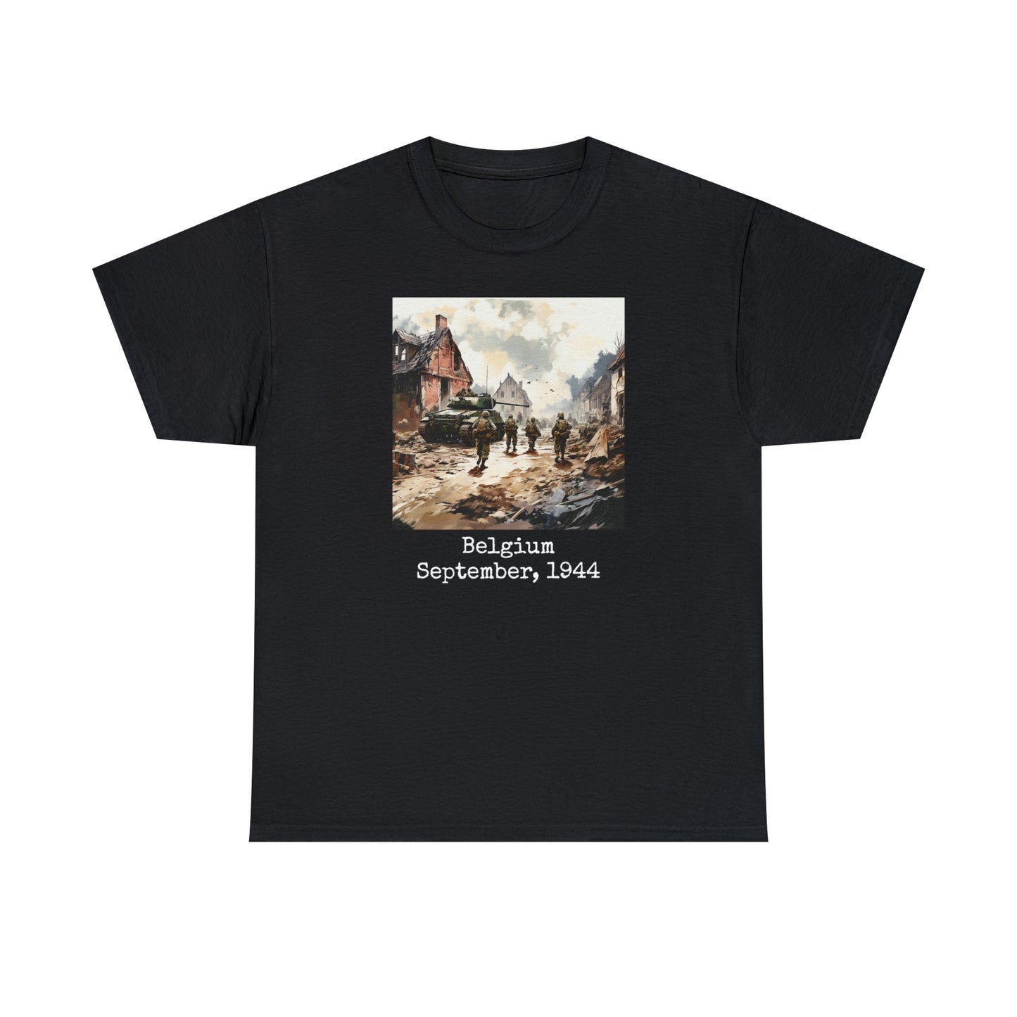 Belgium - September, 1944 - 76mm - Unisex Heavy Cotton Tee