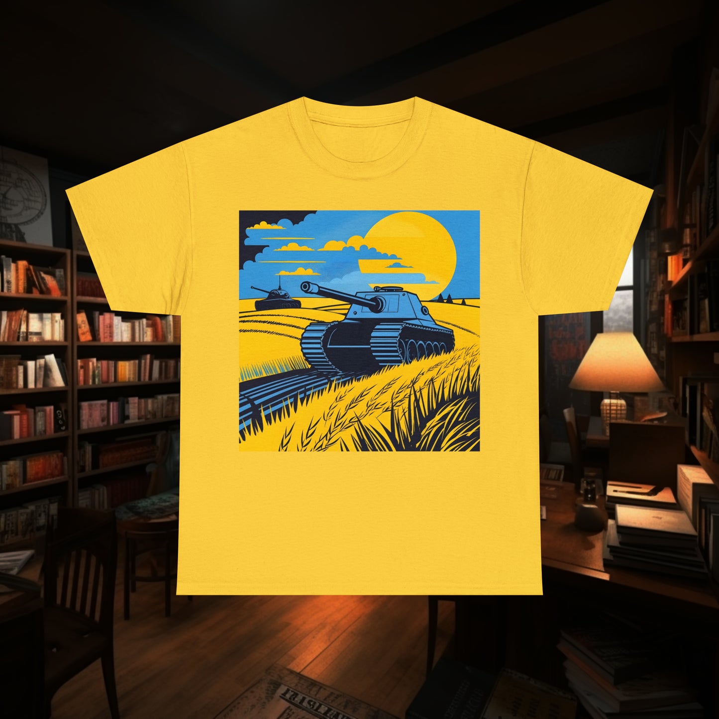 Ukrainian Tank - Old Poster Style - Unisex Heavy Cotton Tee