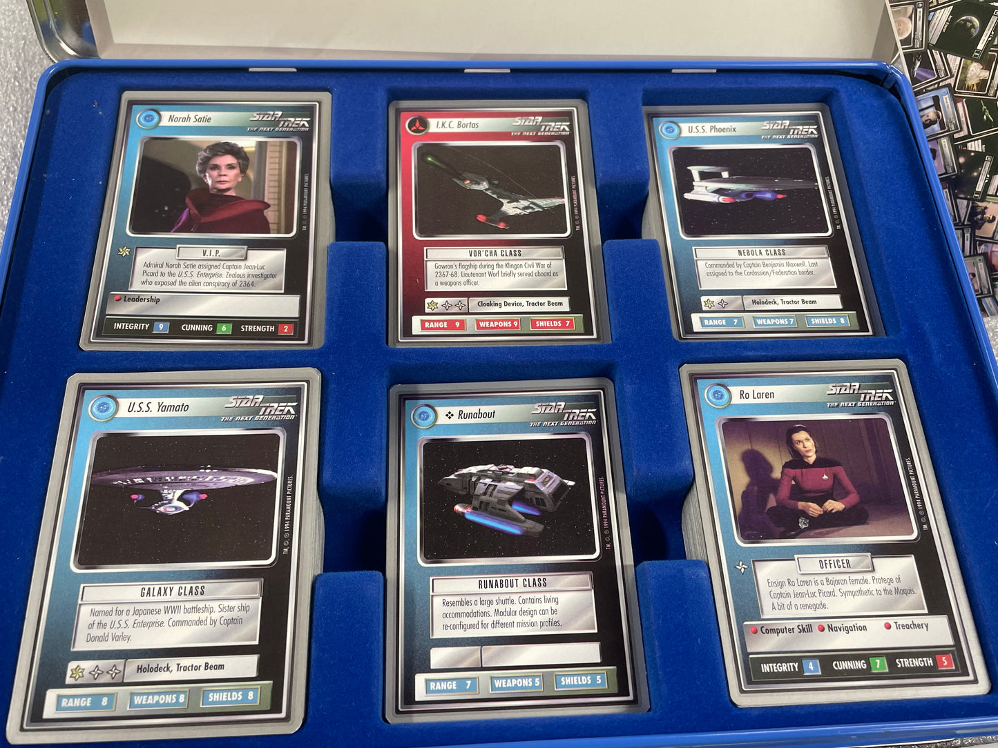 Star Trek CCG 1E - Silver Collector Tin - Open -FREE SHIPPING